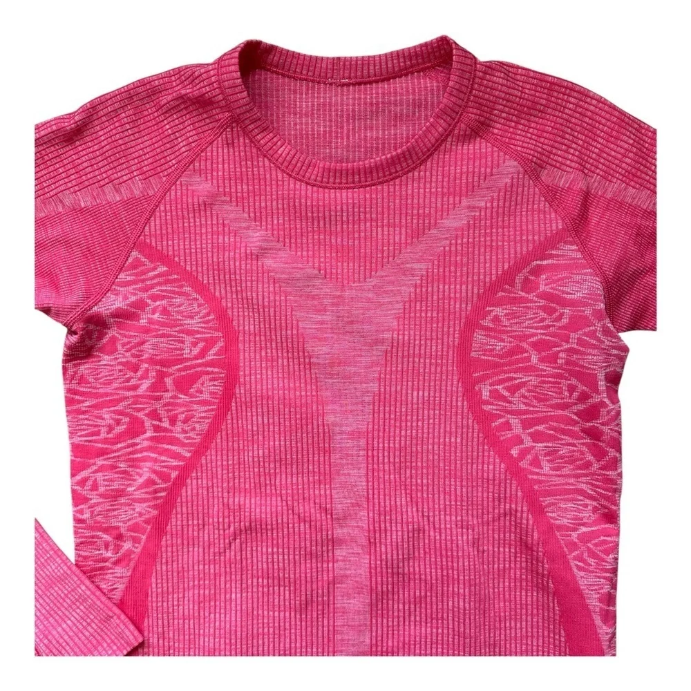 Lululemon Pink Ribbed Long Sleeve Fitted Tank Sz: Est. Small
